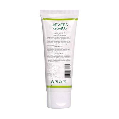 Jovees Ayurveda Anti Acne & Pimple Cream - Neem & Long Pepper 60 gm - Skin-Treatment