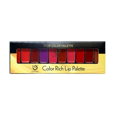 Matt Look 10 Colour Rich Lip Palette, Multicolor-03 8 gm - Lipsticks