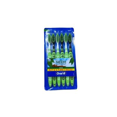 Oral B 123 with Neem Extract Toothbrush (Pack of 6) - Toothbrushes