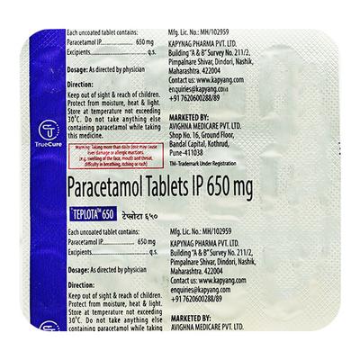 TEPLOTA 650 Tablet 15's - Fever-Ana