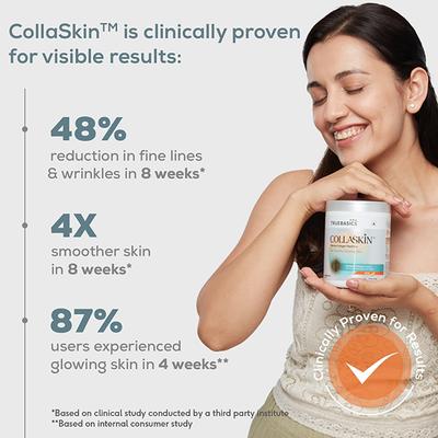 Hk Vitals Truebasics Collaskin, Marine Collagen Peptides for Youthful Glowing Skin, Orange 200 gm - Hair & Skin