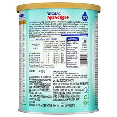Dexolac Nusobee Casein (Up to 24 Months ) 400 gm -Tin - Baby And Infant Supplements