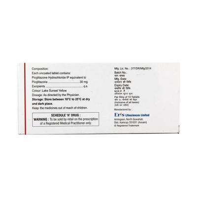 Glitaris 30mg Tablet 10'S - Diabetes-Ant