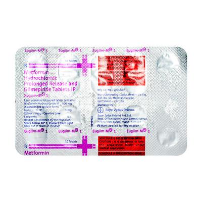 Euglim M 1mg Tablet 10'S - Diabetes-Ant