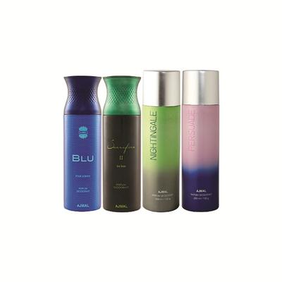 Ajmal 1 Blu Homme, 1 Sacrifice II For Him, 1 Nightingale And 1 Persuade Deodorants Pack of 4 200 ml - Deodorants/Roll-Ons