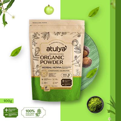 Atulya Organic Powder Herbal Henna 100 gm - Powder