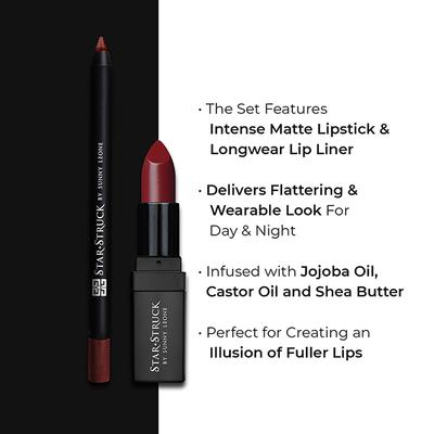 Star Struck by Sunny Leone Starry Night Lip Kit Lipstick and Lip Liner 2's - Lip Glosses