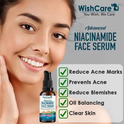 WishCare 12% Niacinamide Serum for Acne- Acne Marks- Blemishes & Oil Balancing with 2% Zinc & Oats 30 ml - Face Serum