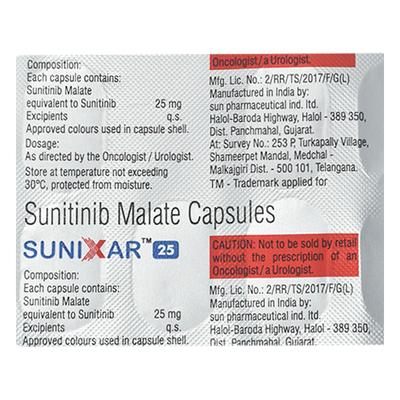 SUNIXAR 25 Capsule 7's - Cancer Oncology-Tar