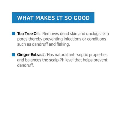 Ustraa Anti Dandruff Hair Shampoo for Men - Ginger & Tea-Tree 200 ml - Shampoos