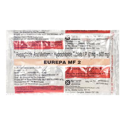 Eurepa MF 2mg Tablet 10'S - Diabetes-Ant