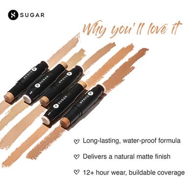 SUGAR Cosmetics Ace Of Face Foundation Stick - 45 Con Panna (Medium Beige Golden Undertone) 12 gm - Foundation