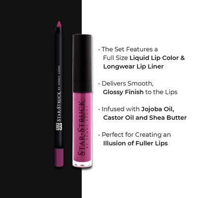 Star Struck By Sunny Leone Purple Taffy Lip Kit (Lip Gloss + Lip Liner) 2's - Liquid Lipsticks