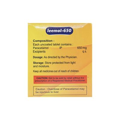 LEEMOL 650 Tablet 15's - Fever-Ana