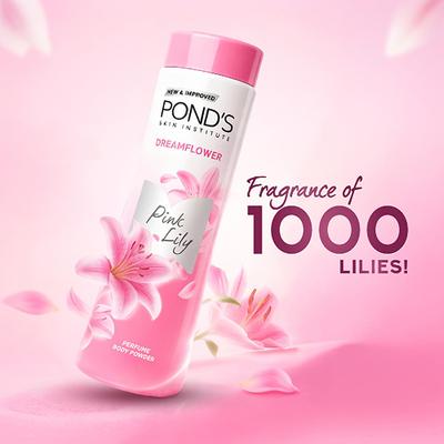 POND's Dreamflower Perfume Powder with Vitamin B3, Mesmerizing Fragrance of Pink Lily, 200gm - Talcum Powders