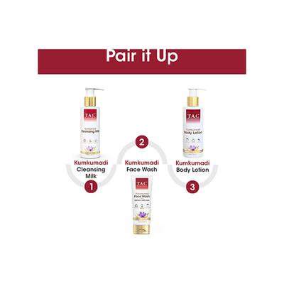 Tac - The Ayurveda Co. Kumkumadi Cleansing Milk for Deep Cleansing and Acne Prone Skin 100 ml - Make Up Removers