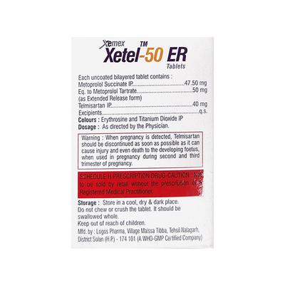 XETEL 50 ER Tablet 15's - Hypertension-Ana