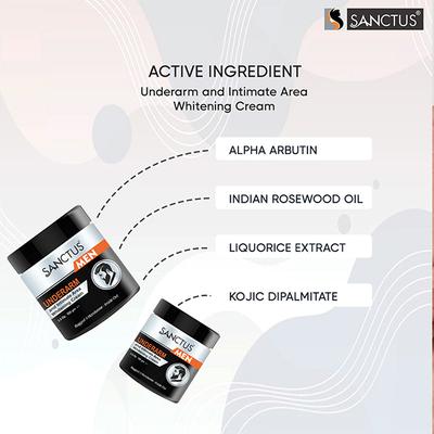 Sanctus Underarm & Intimate Area Whitening Cream for Men 100 gm - Intimate Care
