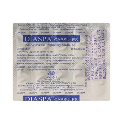 Kairali Diaspa Capsules 60's - Diabetes Care (Ayush)