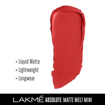 Lakme Absolute Matte Melt Mini Liquid Lip Colour Coral Camp 2.4 Ml - Liquid Lipsticks