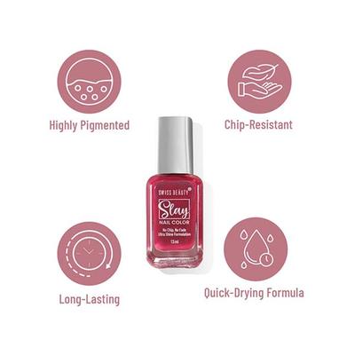 Swiss Beauty Slay Nail Color, Shade - Sea Deep Blue 13 gm - Nail Polish