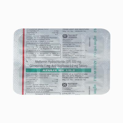 Azulix MV 1/0.2mg Tablet 10'S - Diabetes-Ant