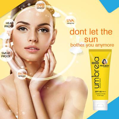 Keya Seth Aromatherapy Umbrella Sunscreen Solution SPF 60 UVB & PA+++ Raspberry Essential Oil 100ml - Body Sunscreen