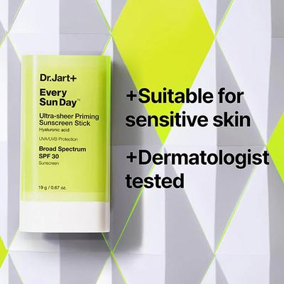 Dr.Jart+ Every Sun Day Ultra-Sheer Priming Sunscreen Stick SPF 30 with Hyaluronic Acid 19 gm - Face Sunscreen