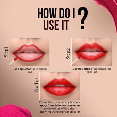 Colorbar Powerkiss Vegan Matte Lipcolor Transferproof Long-Lasting Hydrating Vampire -023 5ml - Liquid Lipsticks