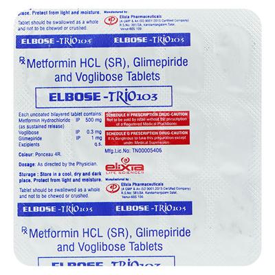 ELBOSE TRIO 103 Tablet 15's - Diabetes-Ant