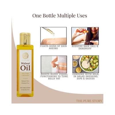 The Pure Story Walnut Oil Pure Natural Extra Virgin Cold Pressed Oils 100ml - Face Oils