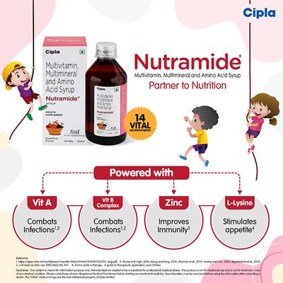 Nutramide Mixed Fruit Flavour Syrup 200ml - Supplements-Vam