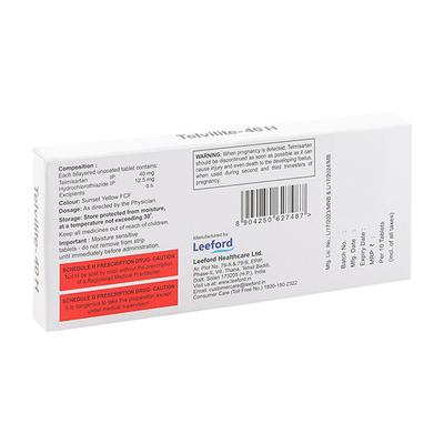 TELVILITE H 40mg Tablet 10's - Hypertension-Ang
