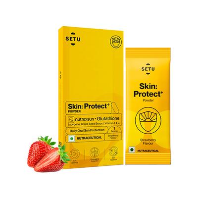 Setu Skin Protect - First Drinkable Sunshield with Plant Based NutroxSun & Glutathione (1 Serving, Strawberry) 1's - Multi-Vitamins