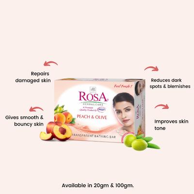 Rosa Transparent Bathing Bar (Pack Of 4) (Buy 3 & Get 1 free) - Soaps