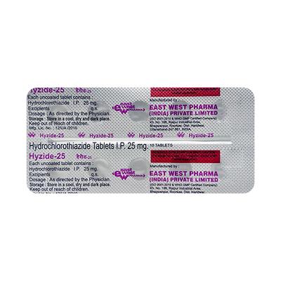 Hyzide 25mg Tablet 10'S - Hypertension-Diu