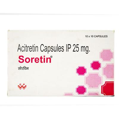 Soretin 25mg Capsule 10'S - Psoriasis/Seborrhea/Ichthyosis-Pso