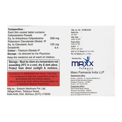 MAXXPOD CV Tablet 10's - Bacterial Infections-Cep