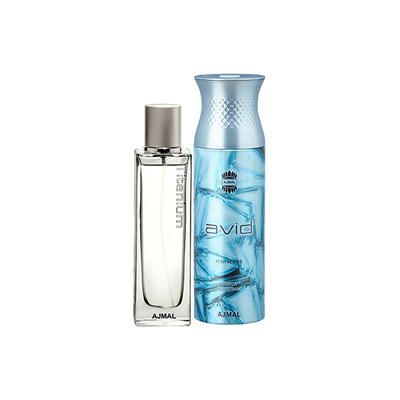 Ajmal Titanium EDP Citrus Spicy Perfume And Avid Homme Deodorant Aquatic Woody Fragrance 300 ml - Men Perfumes (Edt/Edp)