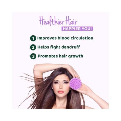 Rey Naturals Hair Scalp Massager Shampoo Purple Brush 1's - Hair Brushes