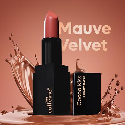 mCaffeine Cocoa Kiss Creamy Matte Nude Lipstick with Cocoa Butter - Mauve Velvet 4.2 gm - Lipsticks