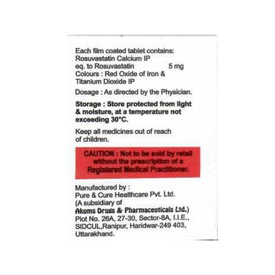 ROSYCAP 5 Tablet 15's - High Cholesterol-Dys