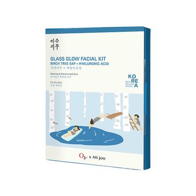 O3+ Mijoo Korea Glass Glow Facial Kit with Birch Tree Sap & Hylaluronic Acid - Ideal for Dry Skin 50 gm - Facial Kits