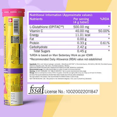 Chicnutrix Glow - Japanese Glutathione and Vit C Skin Brightening - Black Current - 20 Tablets 1's - Multi-Vitamins