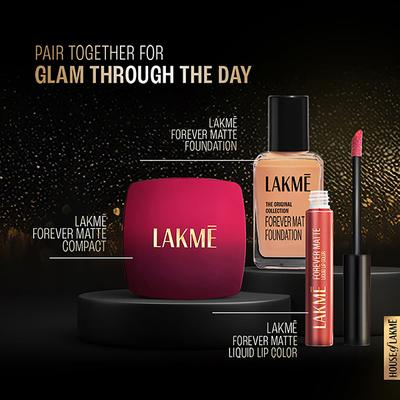 Lakme FOREVER MATTE FOUNDATION for Superior Coverage, Vit E, lightweight & water-resist Pearl, 27ml - Foundation