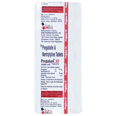 PREGAKON NT Tablet 10's - Neuropathic Pain-Dru