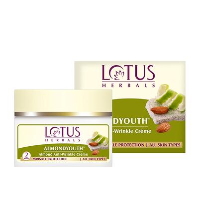 Lotus Herbals Almondyouth Almond Anti-Wrinkle Creme 50 Gm - Dark Circle & Wrinkle Busters