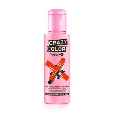 Crazy Color Semi-Permanent Hair Color Cream - Coral Red 100 ml - Crème