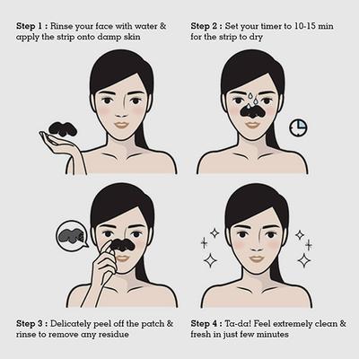 Miss Claire Charcoal Nose Strip 6'S - Skin-Treatment