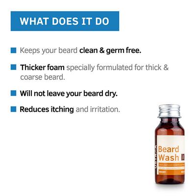 Ustraa Beard Wash - Woody (Pack of 2 x 60 ml) - Beard Shampoo